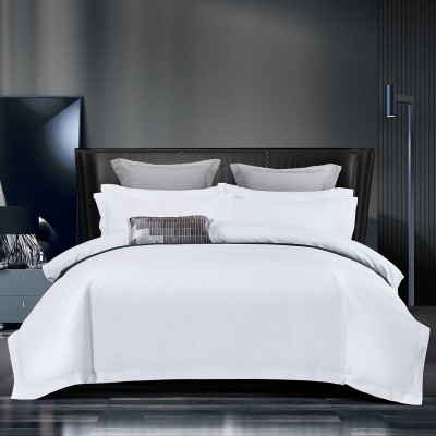 High proof Cotton Flyer Edge Hotel Bedding Set, 4-piece Hotel Supplies Set, 4-piece Homestay Supplies Bed Sheet Set, 3-piece Duvet Cover, White